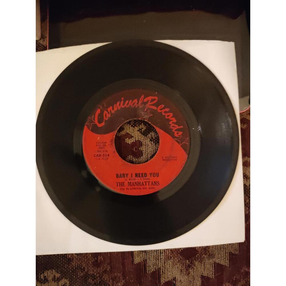 The manhattans -baby I need you - vintage vinyl 45 VG+